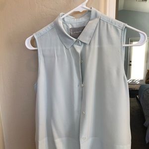 Sleeveless Silk Collared Everlane Shirt